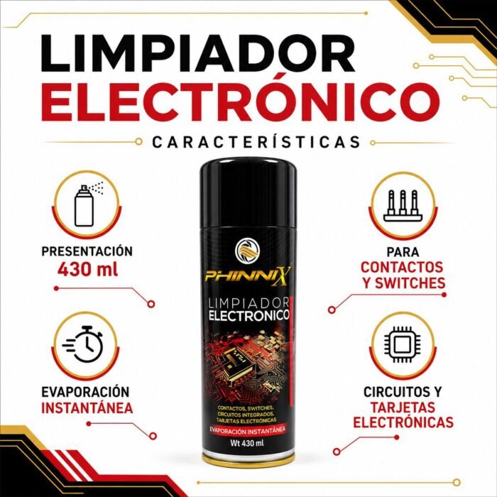 Limpiador de Contactos Electrónicos PHINNIX 430 ml Aerosol Limpiador de Contactos Electrónicos PHINNIX 430 ml Aerosol
