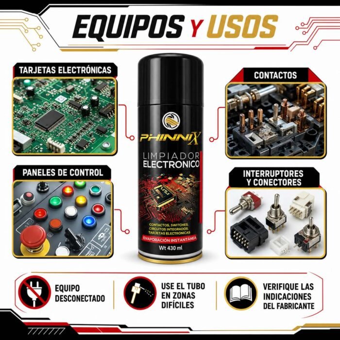 Limpiador de Contactos Electrónicos PHINNIX 430 ml Aerosol Limpiador de Contactos Electrónicos PHINNIX 430 ml Aerosol