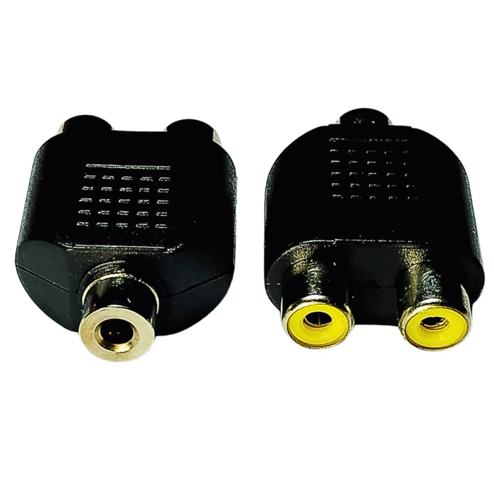 Adaptador de RCA hembra a 2 RCA hembra