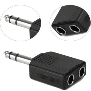 Adaptador Estéreo 6.3 Macho a 2 Jack 6.3 Hembra