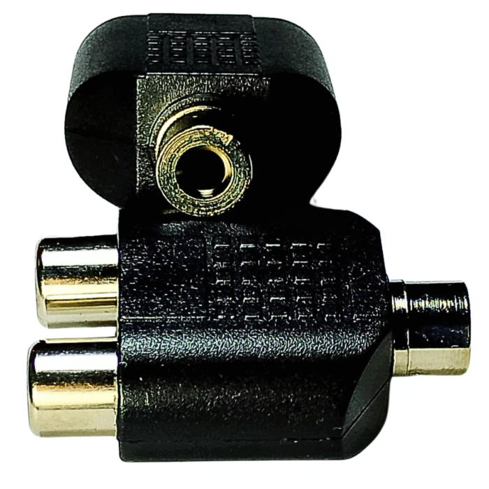 Adaptador de RCA hembra a 2 RCA hembra