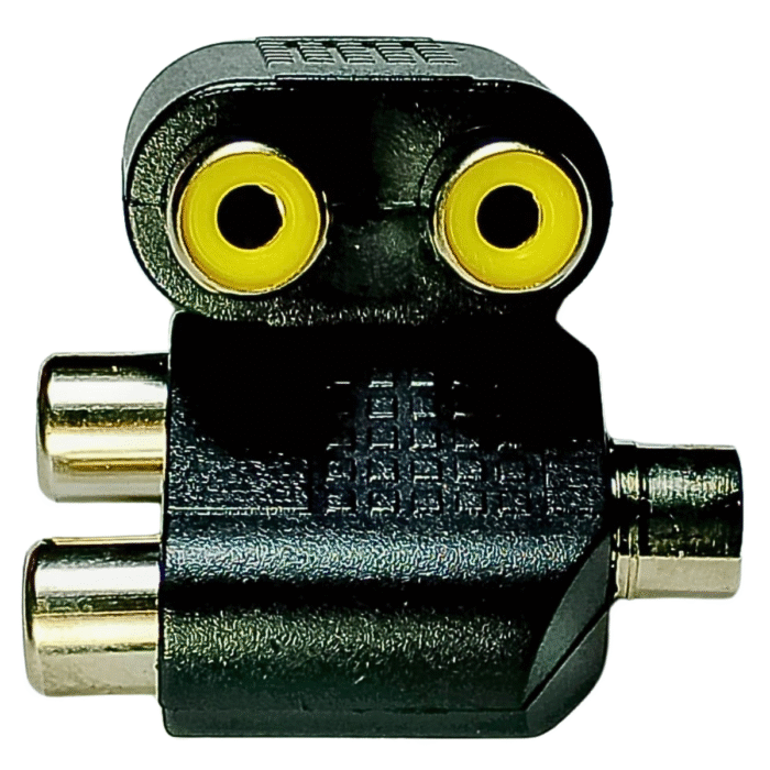 Adaptador de RCA hembra a 2 RCA hembra