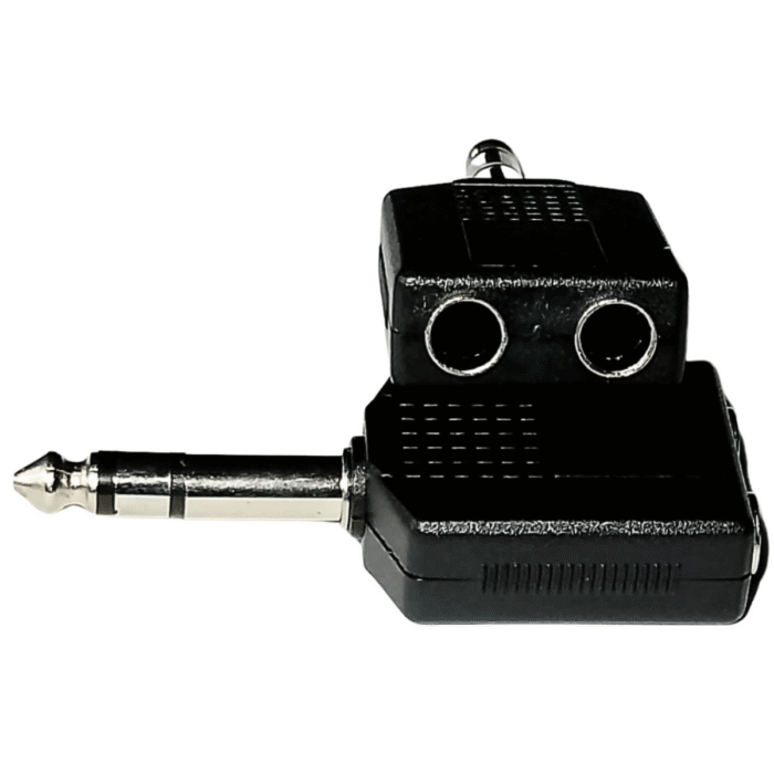 Adaptador Estéreo 6.3 Macho a 2 Jack 6.3 Hembra Adaptador Estéreo 6.3 Macho a 2 Jack 6.3 Hembra