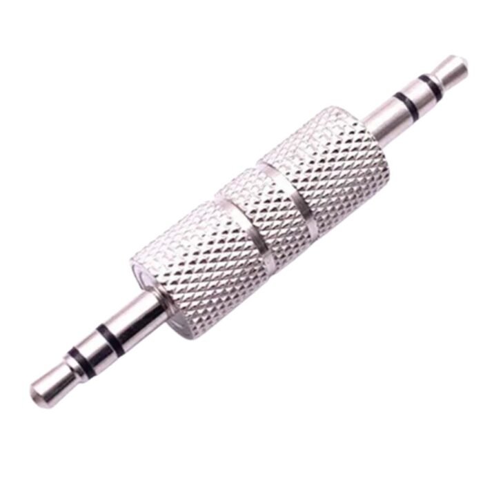Adaptador De Audio 3.5mm Macho a Macho Estéreo Metálico Reforzado