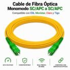 Cable de Fibra Óptica Monomodo SC/APC Compatible con Claro, ETB, Movistar y Tigo
