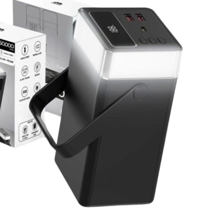 Power Bank Movisun Rocket P60 60000mAh 222W Carga Rápida Tipo C + USB + Lightning