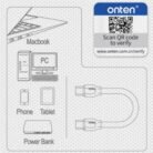 Cable Usb-c A Usb-c Onten 60w Pd Carga Rápida Datos Corto