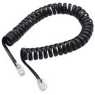Cable Teléfono Rj9 Espiral 1m Negro 4p4c Auricular