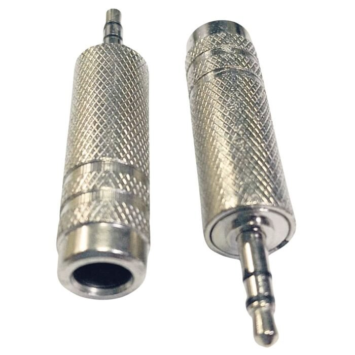 Adaptador de Audio 6.3 Hembra a 3.5 Macho Estéreo Metálico