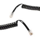 Cable Teléfono Rj9 Espiral 1m Negro 4p4c Auricular