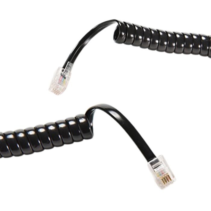 Cable Teléfono Rj9 Espiral 1m Negro 4p4c Auricular