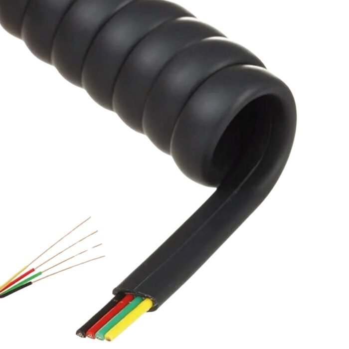 Cable Teléfono Rj9 Espiral 1m Negro 4p4c Auricular