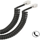 Cable Teléfono Rj9 Espiral 1m Negro 4p4c Auricular