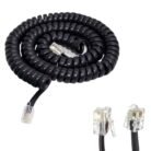 Cable Teléfono Rj9 Espiral 1m Negro 4p4c Auricular