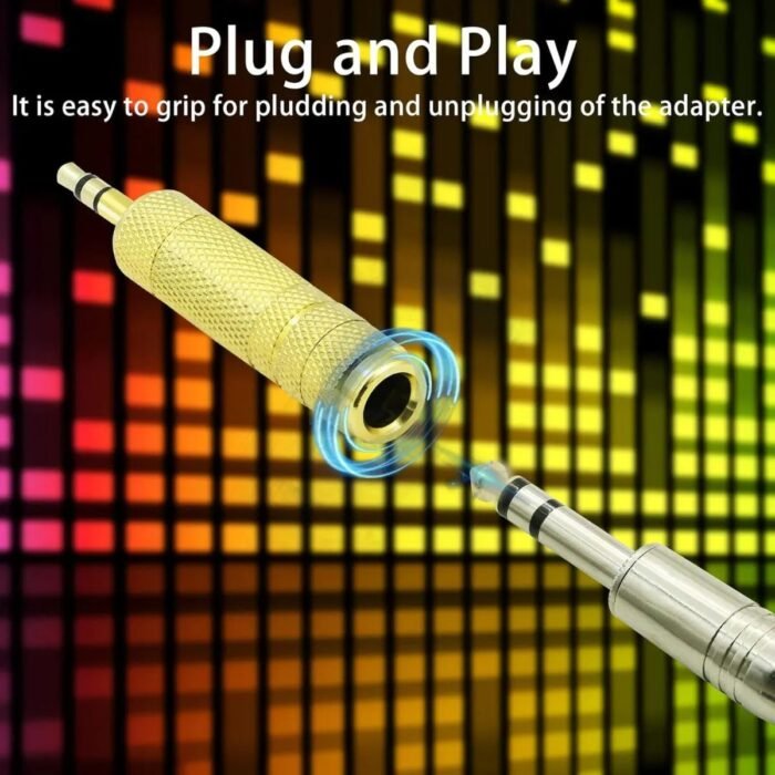 Adaptador de Audio 6.3 Hembra a 3.5 Macho Estéreo Metálico