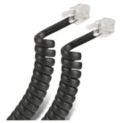 Cable Teléfono Rj9 Espiral 1m Negro 4p4c Auricular