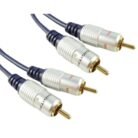 Cable RCA A RCA 2x2 Profesional Audio Cobre Blindado Premium 7.5 Metros