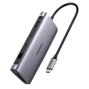 Adaptador UGREEN USB-C 10 en 1 Multifuncional HDMI VGA RJ45 USB SD TF PD 100W