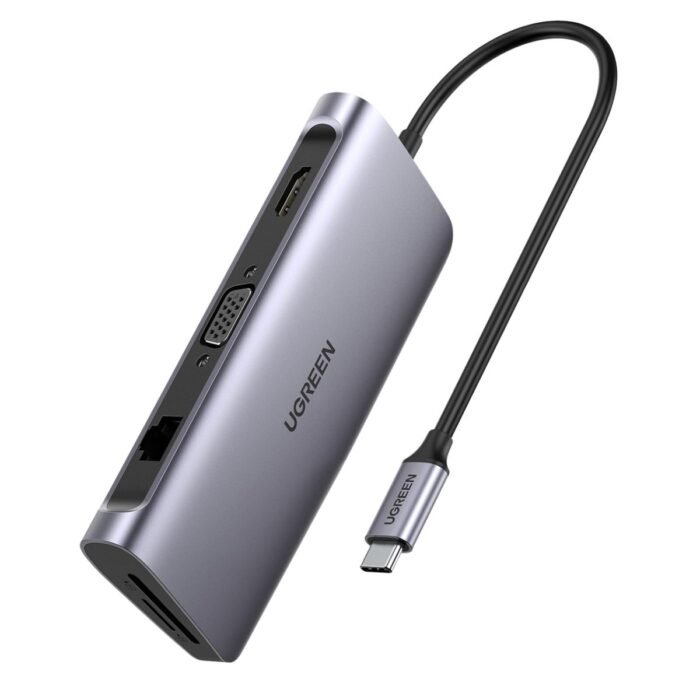Adaptador UGREEN USB-C 10 en 1 Multifuncional HDMI VGA RJ45 USB SD TF PD 100W Adaptador UGREEN USB-C 10 en 1 Multifuncional HDMI VGA RJ45 USB SD TF PD 100W