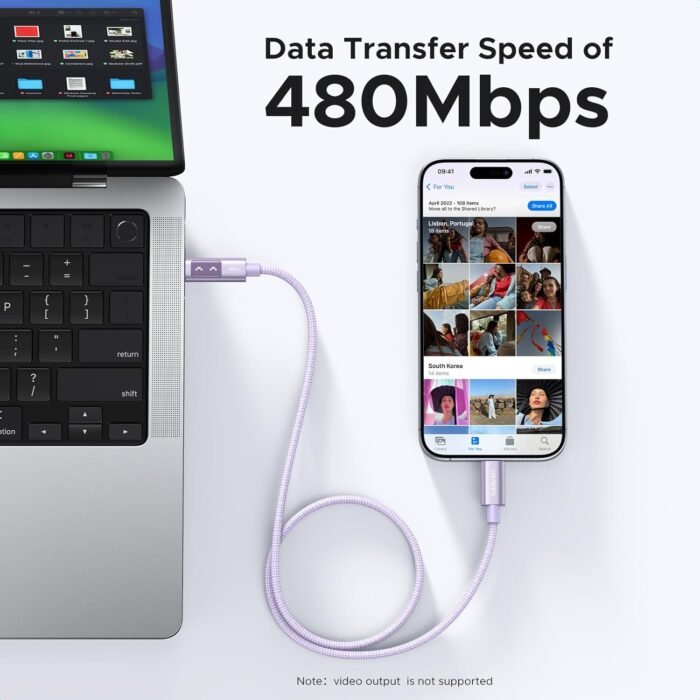 Cable UGREEN Uno USB-C a USB-C PD 100W Carga Rápida 5A Trenzado 1 Metro