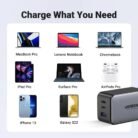 Cargador UGREEN Nexode Pro 65W GaN USB-C PD 3 Puertos Carga Rápida + Cable USB-C