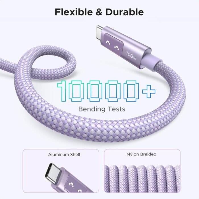 Cable UGREEN Uno USB-C a USB-C PD 100W Carga Rápida 5A Trenzado 1 Metro