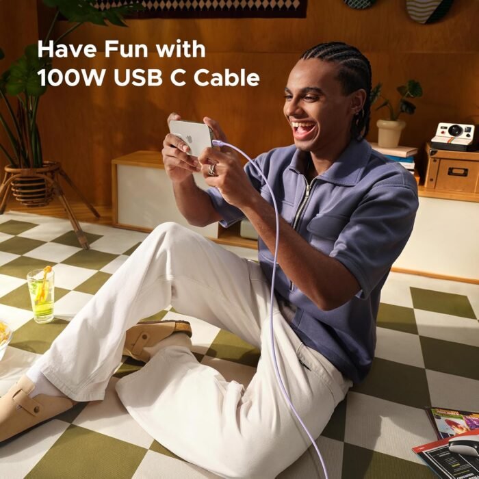 Cable UGREEN Uno USB-C a USB-C PD 100W Carga Rápida 5A Trenzado 1 Metro