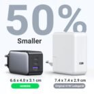 Cargador UGREEN Nexode Pro 65W GaN USB-C PD 3 Puertos Carga Rápida + Cable USB-C