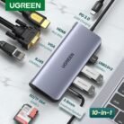Adaptador UGREEN USB-C 10 en 1 Multifuncional HDMI VGA RJ45 USB SD TF PD 100W