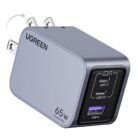 Cargador UGREEN Nexode Pro 65W GaN USB-C PD 3 Puertos Carga Rápida + Cable USB-C