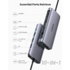 Adaptador UGREEN USB-C 10 en 1 Multifuncional HDMI VGA RJ45 USB SD TF PD 100W