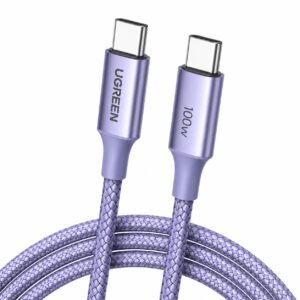 Cable UGREEN Uno USB-C a USB-C PD 100W Carga Rápida 5A Trenzado 1 Metro