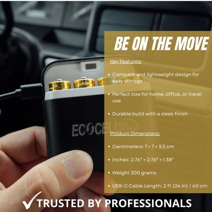 El Kit EcoCell de Pilas AA Recargables de Litio 1.5V 3600mWh es una solución práctica y económica para reemplazar las pilas desechables tradicionales. Incluye 4 baterías AA recargables de litio y un cargador con puerto USB-C, ideal para mantener tus dispositivos siempre listos. Gracias a su voltaje constante de 1.5V, estas pilas ofrecen un mejor rendimiento en equipos que requieren energía estable, como controles remotos, cámaras, juguetes electrónicos, linternas, micrófonos inalámbricos, teclados, mouse, radios, controles de videojuegos y otros dispositivos compatibles con pilas AA. El cargador permite cargar hasta 4 pilas AA al mismo tiempo y cuenta con entrada USB-C 5V/2A, lo que facilita su uso con adaptadores de celular, cargadores USB, power banks o puertos USB compatibles.