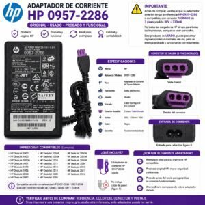 Adaptador De Corriente HP 0957-2286 Usado Conector Morado