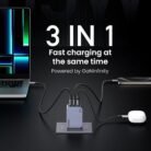 Cargador UGREEN Nexode Pro 65W GaN USB-C PD 3 Puertos Carga Rápida + Cable USB-C