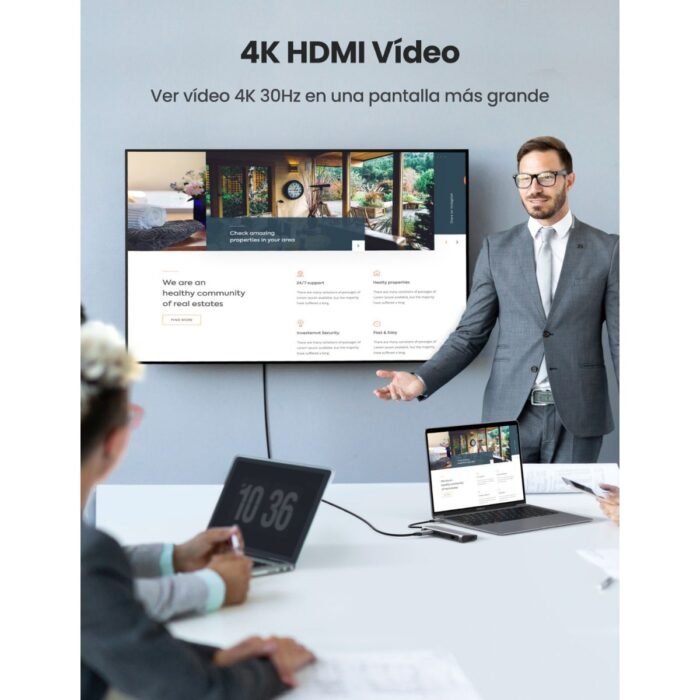 Adaptador UGREEN USB-C 10 en 1 Multifuncional HDMI VGA RJ45 USB SD TF PD 100W Adaptador UGREEN USB-C 10 en 1 Multifuncional HDMI VGA RJ45 USB SD TF PD 100W