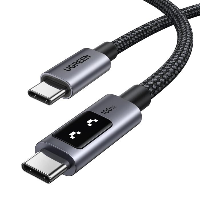 Cable USB-C a USB-C Ugreen Cable UGREEN Uno USB C A USB C 100W PD Carga Rápida 2 Metros 5A Nylon Trenzado