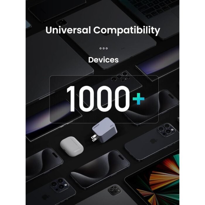 Cargador UGREEN Nexode Pro 65W GaN USB-C PD 3 Puertos Carga Rápida + Cable USB-C