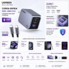 Cargador UGREEN Nexode Pro 65W GaN USB-C PD 3 Puertos Carga Rápida + Cable USB-C