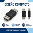Adaptador USB-A Hembra a Hembra para Unión y Extensión de Cables USB