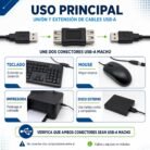 Adaptador USB-A Hembra a Hembra para Unión y Extensión de Cables USB