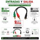 Adaptador Audio 2 Jack 3.5mm Macho a 1 Hembra TRRS Headset PC Laptop Nylon