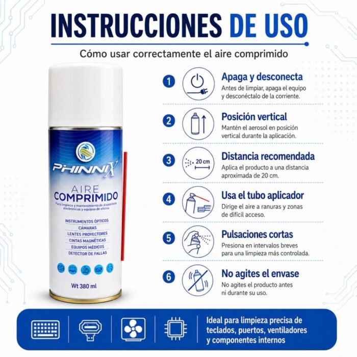 Aire comprimido PHINNIX 380 ml Aire comprimido PHINNIX 380 ml