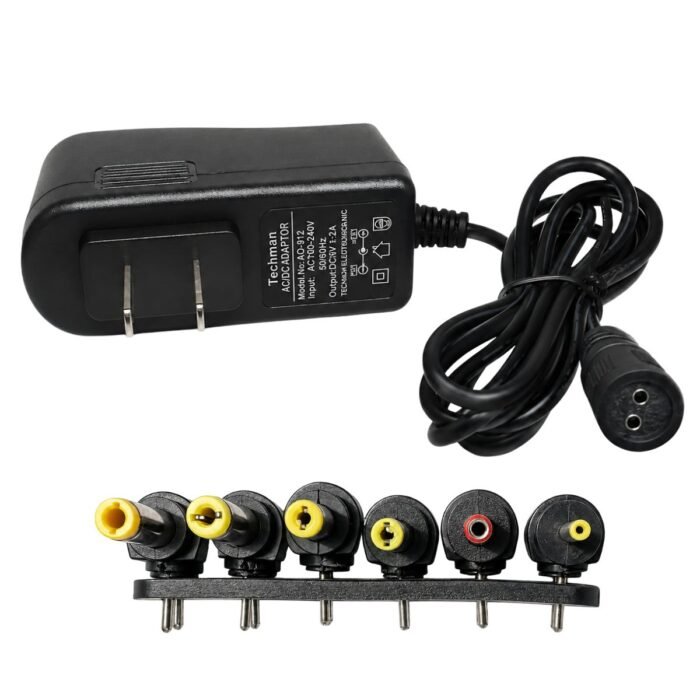 daptador de Corriente Techman AD-912 9V 1200mA con 6 Conectores