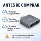 Adaptador USB-C macho a doble USB-C hembra
