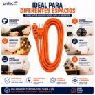 Extensión Eléctrica Naranja Unitec 3 Metros 14 AWG 15A 1650W 3 Servicios