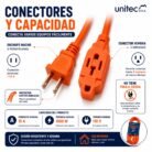 Extensión Eléctrica Naranja Unitec 3 Metros 14 AWG 15A 1650W 3 Servicios