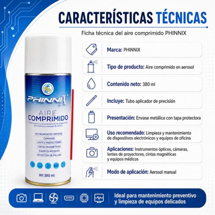 Aire comprimido PHINNIX 380 ml Aire comprimido PHINNIX 380 ml