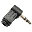 Conector Jack 3.5 mm Macho TRS Estéreo Acodado 90° para Soldar Cable
