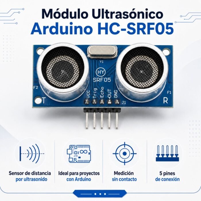 Sensor Ultrasónico HY-SRF05 5 Pines Para Arduino